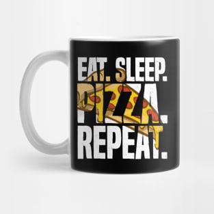 Eat Sleep Pizza Repeat Distressed Pizza Lover Mug